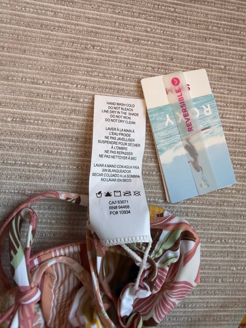 NWT Roxy Reversible Playa Paradise Triangle Bikini Set - Picture 15 of 16